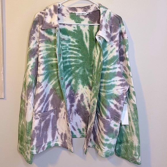 NWT Anthropologie LACAUSA Kismet Terry Fabric Jacket Sugarplum Swirl Size Large - Picture 4 of 15